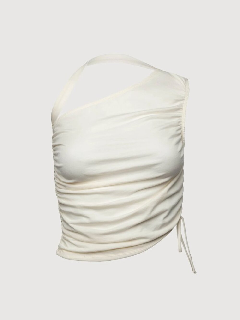 ONE SHOULDER SIDE RUCHED TOP - Picture 4 of 4